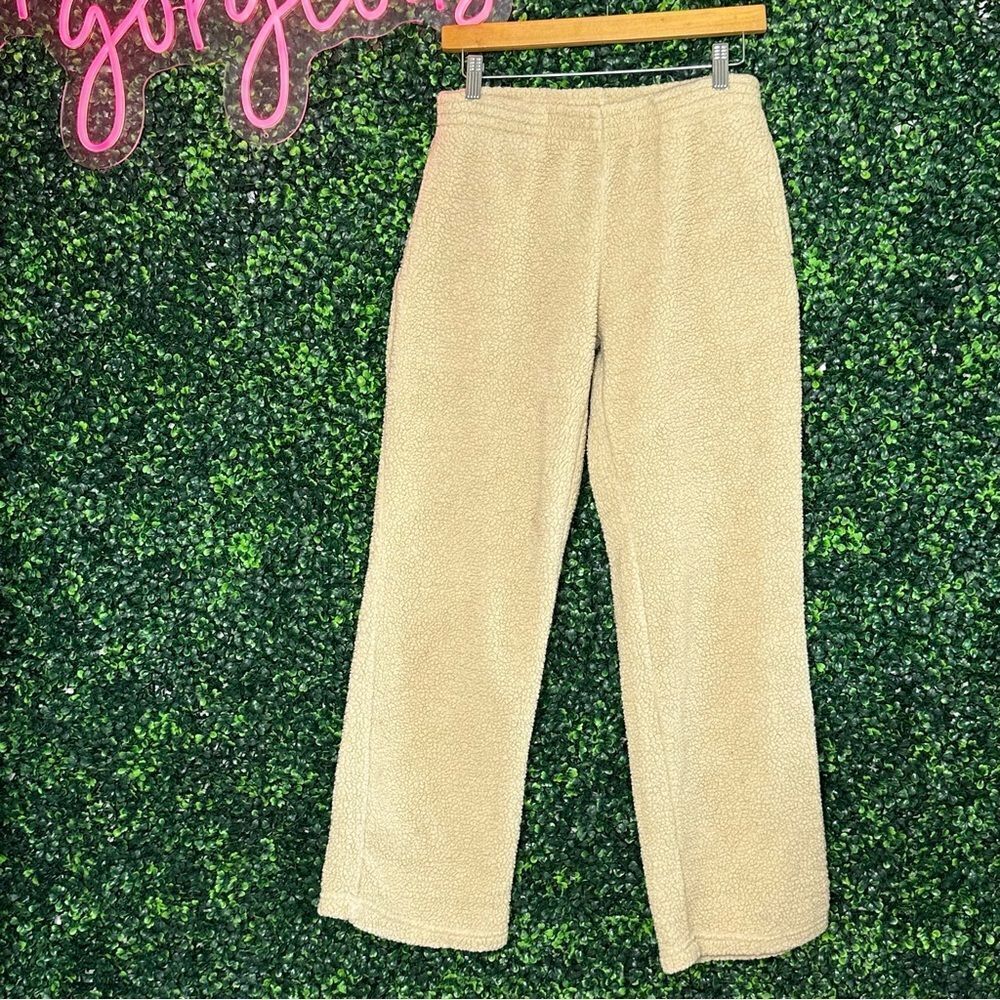 Cream Beige Teddy Pants Sz M